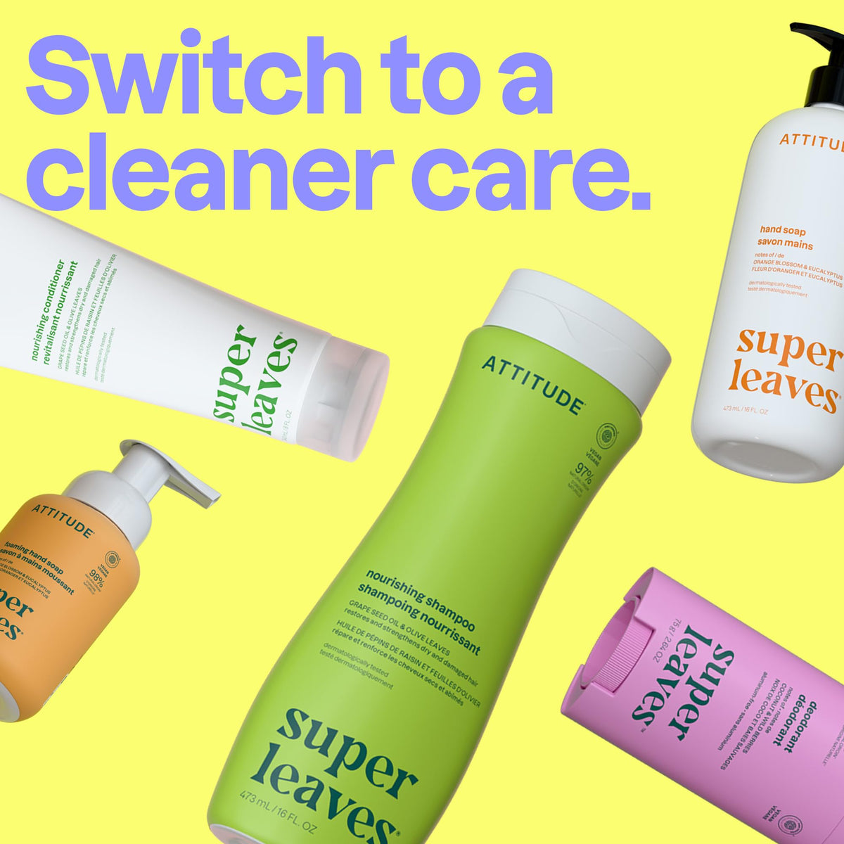 ATTITUDE strengthening hair cleanser featuring clean beauty certification logos