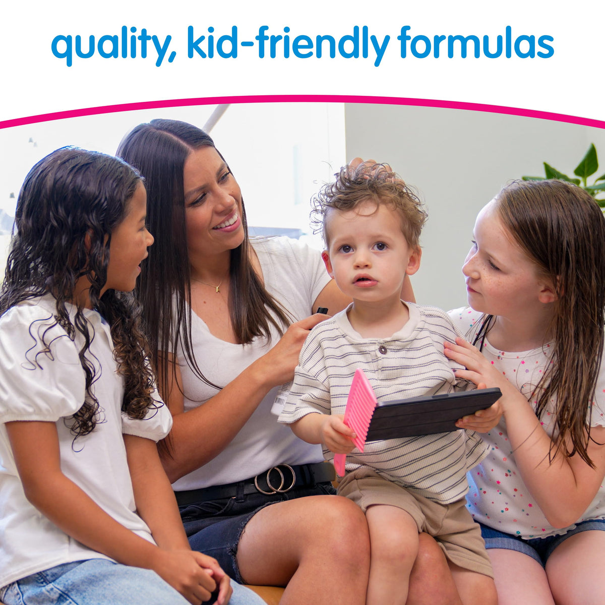 Sulfate free children shampoo with keratin and olive oil ingredients