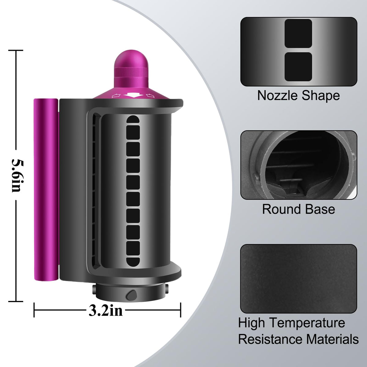 Product packaging display of the imported PUREGUST smoothing attachment for hair care setups.