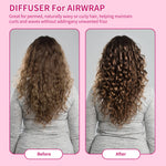 Rose pink volumizing diffuser nozzle attachment showcasing the secure connection mechanism
