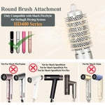 Silver round volumizing brush attachment for hair styling