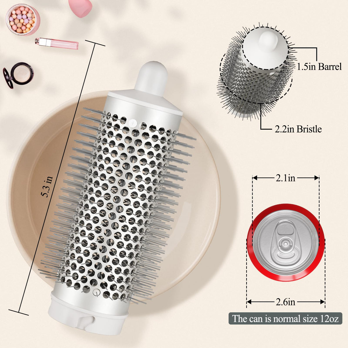 Chivixe round brush accessory for wavy and curly hair