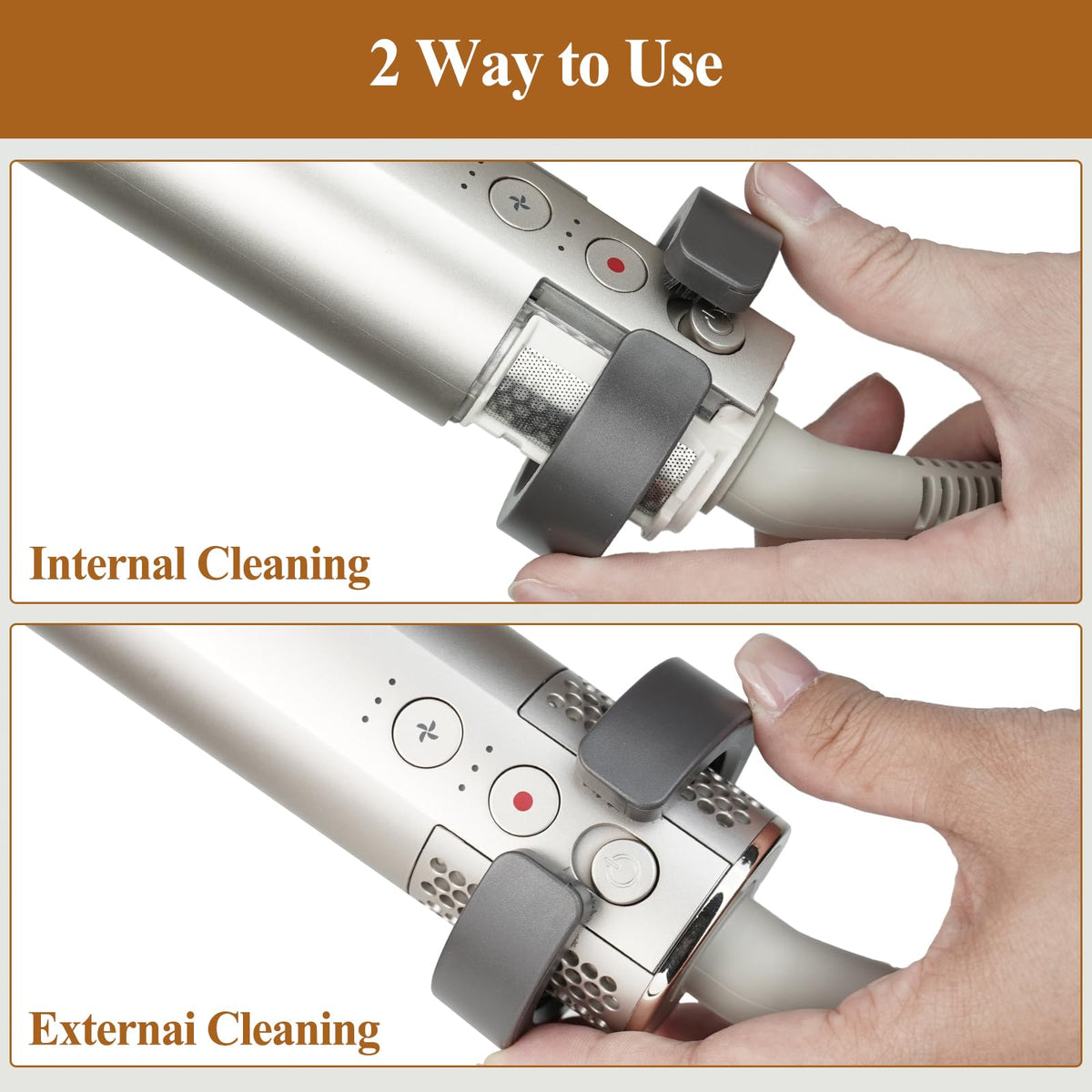 Close up of Esctabalt filter cleaning brush bristles