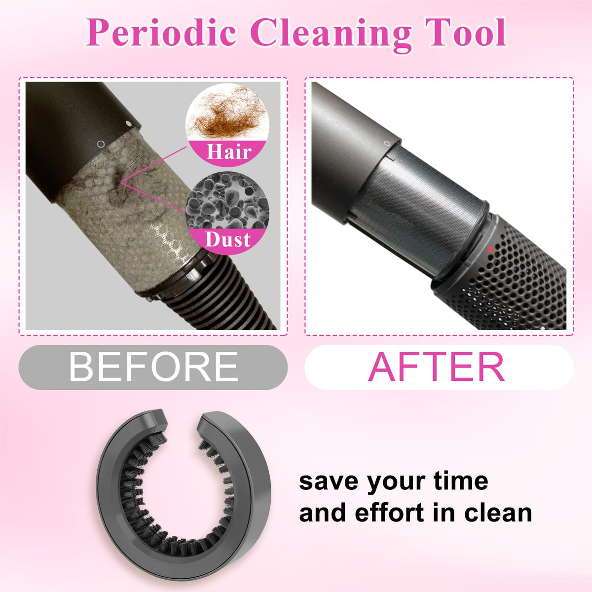 Filter cleaning tool for Dyson HD01 to HD08 hair dryers