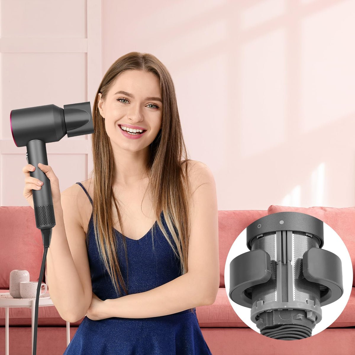 Professional filter cleaning accessory for Dyson hair care tools