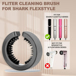 Close up of Shark Flexstyle filter cleaning brush attachment