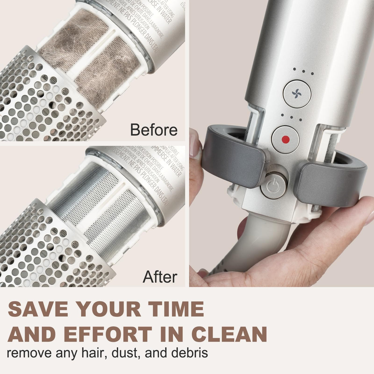 Gray plastic cleaning brush for Shark HD400 series