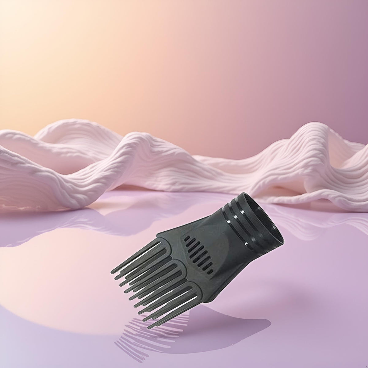 Black plastic detangling comb for curly hair styling