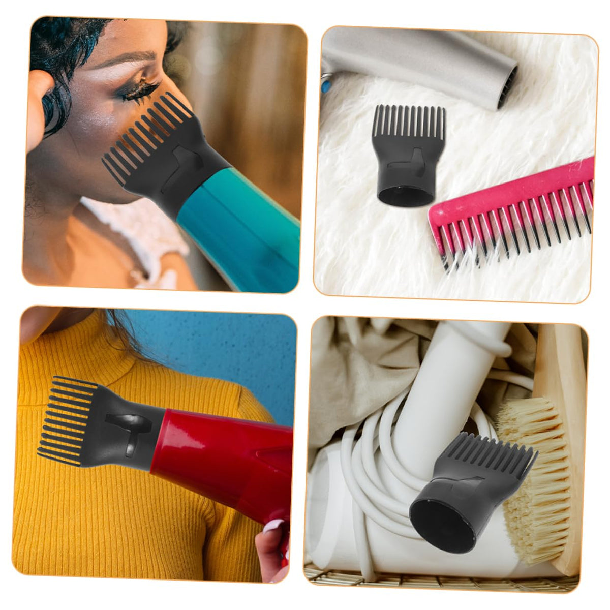 Professional salon hair dryer styling comb attachments
