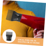 Black hair dryer diffuser comb set in packaging