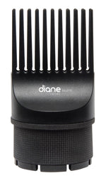 Close up of Diane Universal Dryer Pick black silicone attachment for hair dryers.