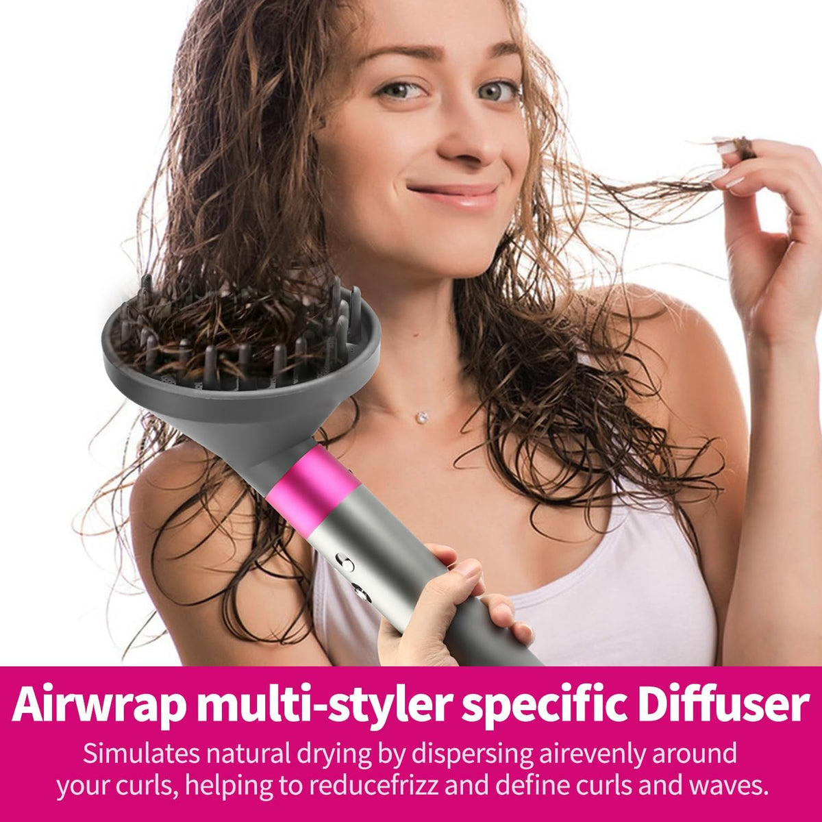 Dxyue diffuser nozzle attached to Dyson Airwrap styler