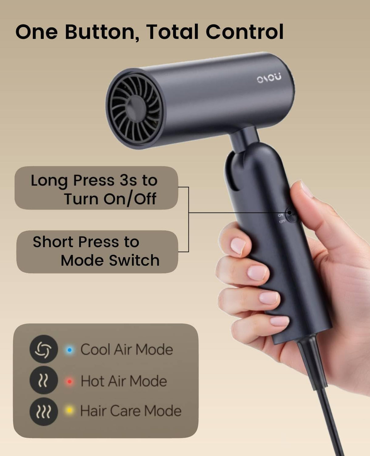 Osou portable hair dryer in gray color packaging