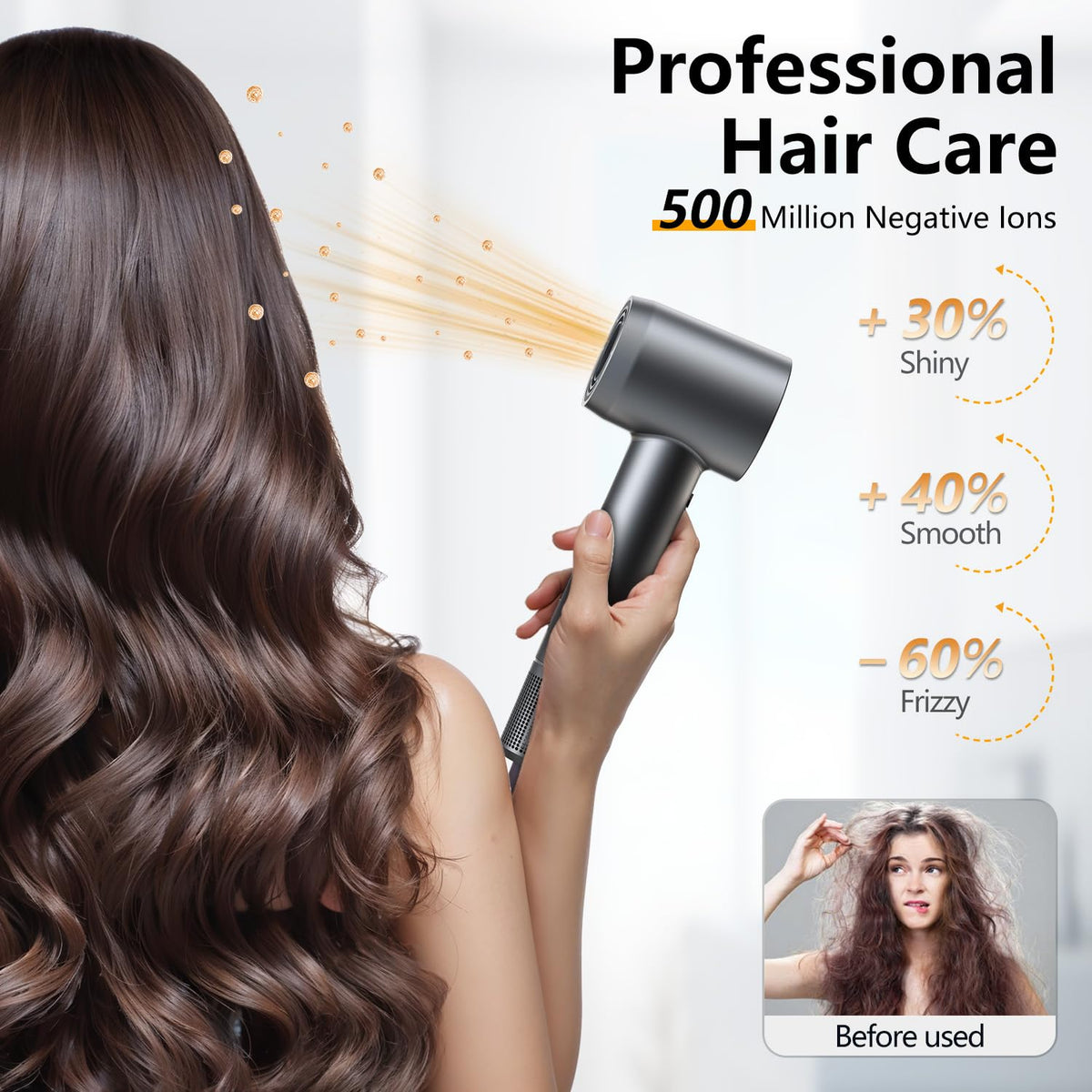Alloom hair dryer with magnetic concentrator nozzle attached
