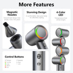 Top down view showing Alloom hair dryer control interface