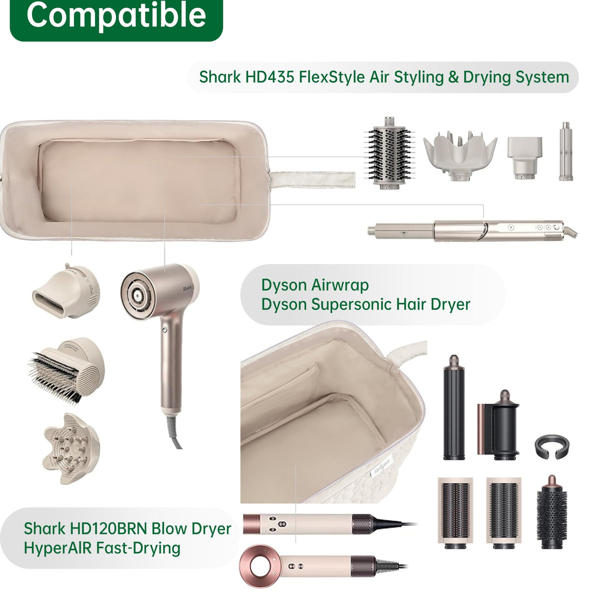 KarSyon storage case for styling wands placed neatly on a modern vanity counter.