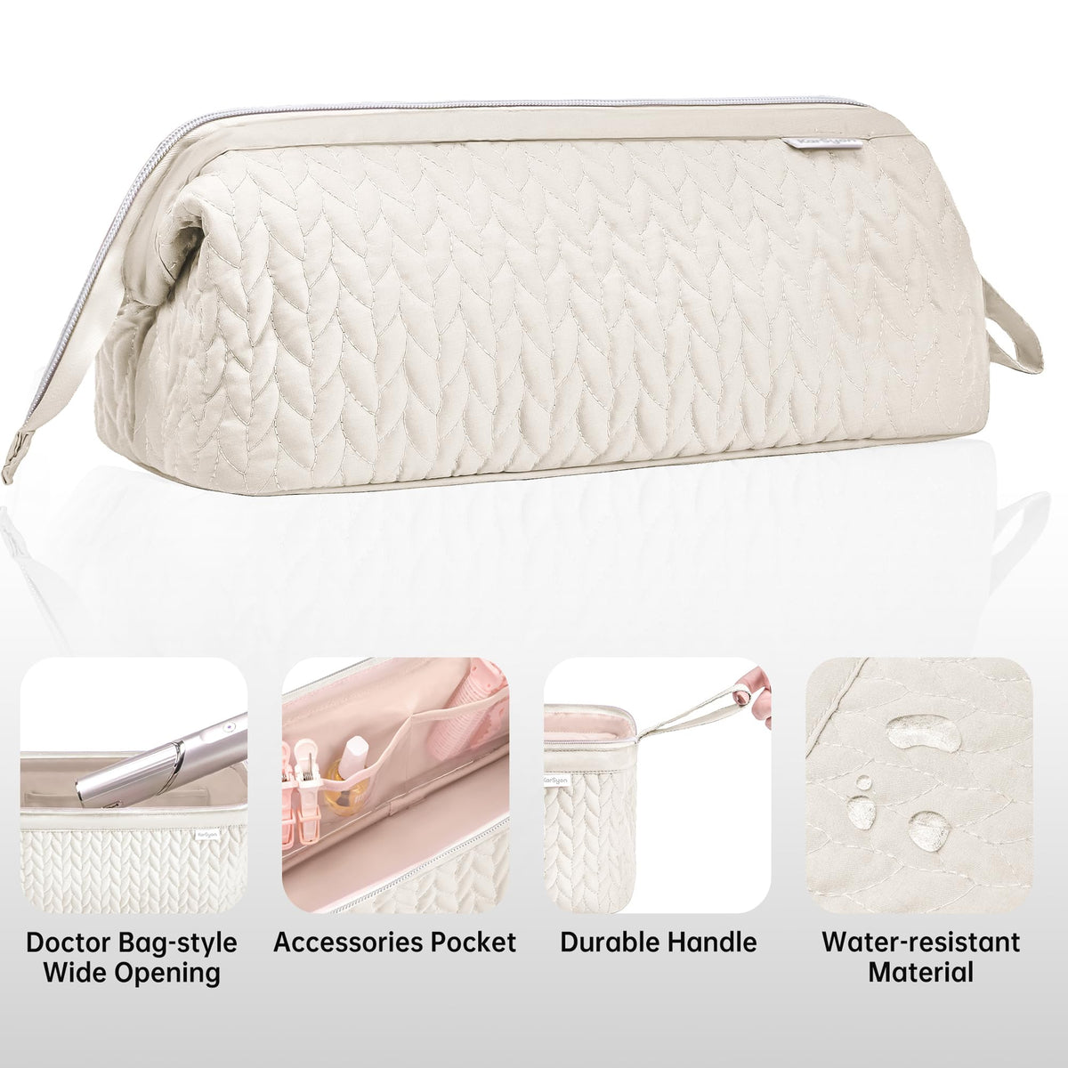 Close-up shot of the soft padded lining inside the MagiDeal travel pouch.