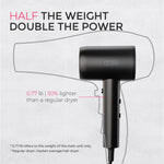 Tymo hair dryer showing speed and heat control buttons