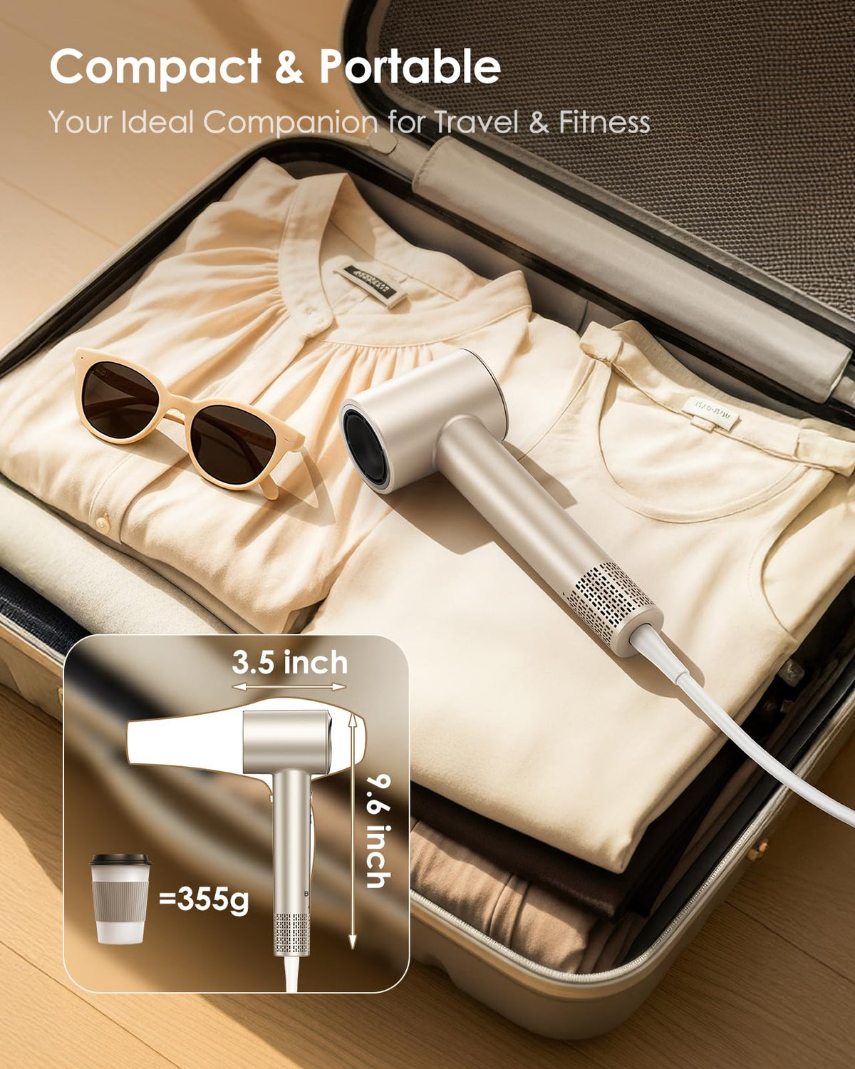 Professional hair dryer showing sleek design and finish