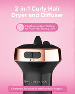 The ceramic argan oil heating technology logo on the premium packaging of the Bellissima Italia hair dryer.
