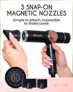 Ella Bella intelligent heat control blow dryer displayed in luxury packaging
