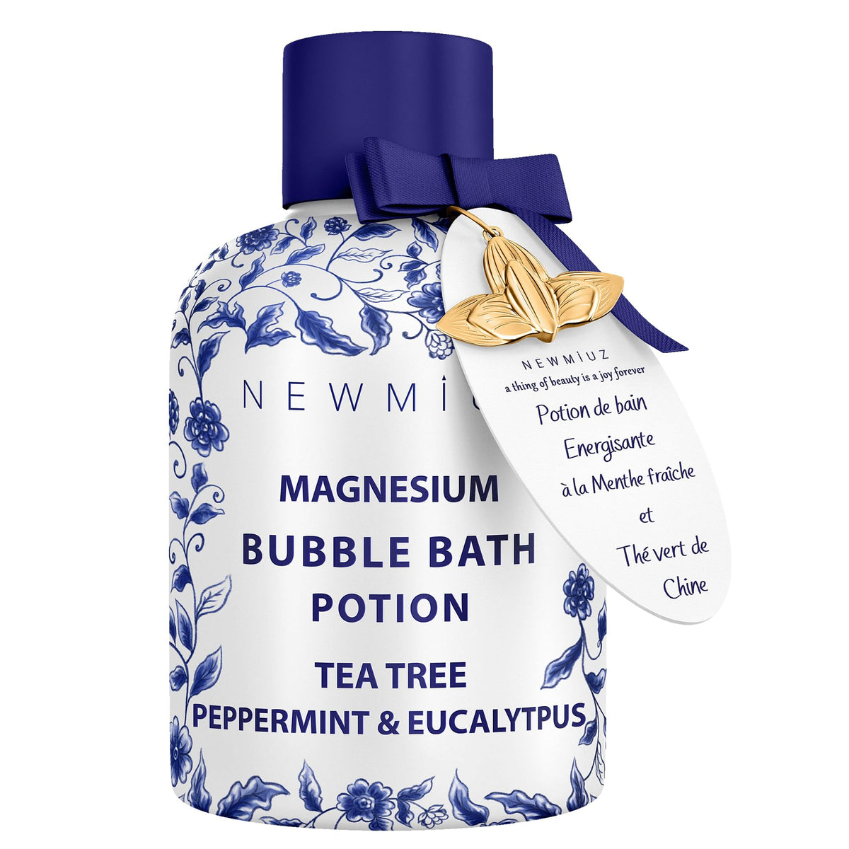 Rich long lasting foam generated by New Miuz tea tree and peppermint bath formula