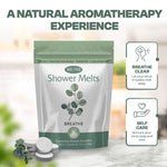 We-Tab shower bombs packaging back view listing usage instructions and product details.