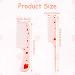 Close up of fine tooth comb with strawberry design