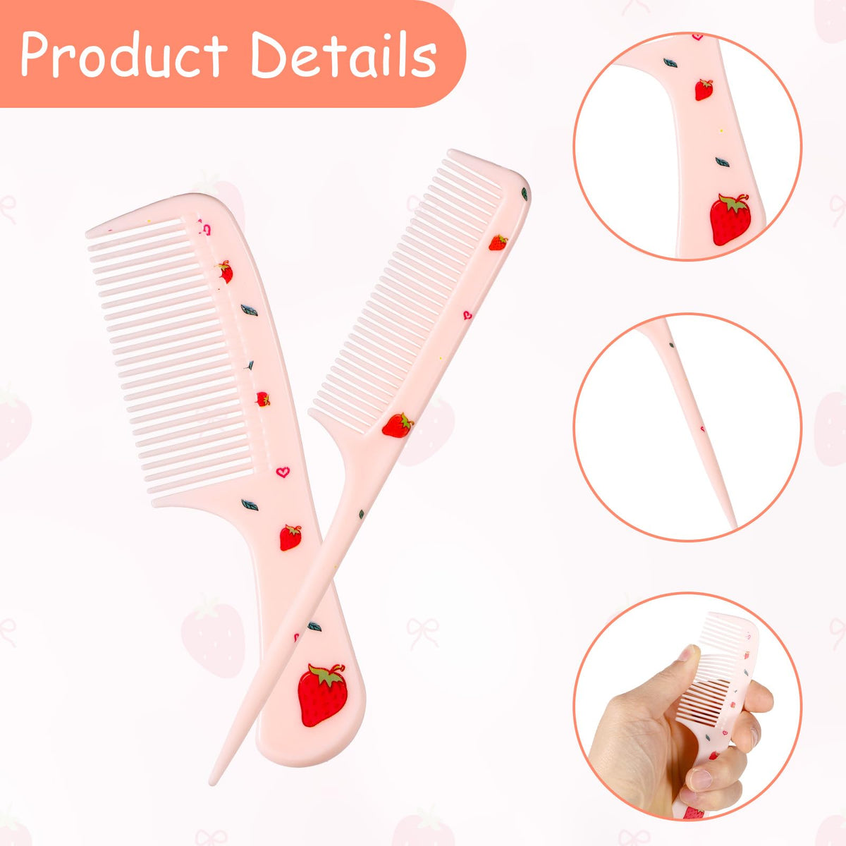 Rat tail comb for precise hair parting
