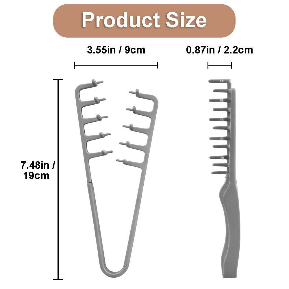 Close up view of the wide-tooth side of the Yrakozin volumizing hair comb