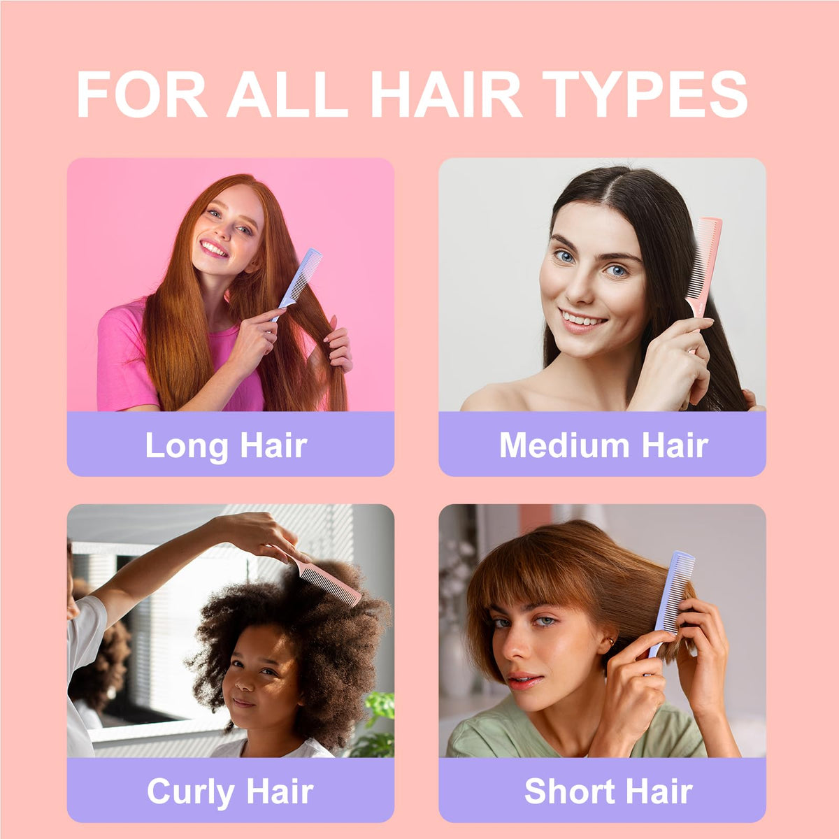 Professional hair parting with Rhos rat tail comb