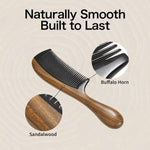 Ergonomic green sandalwood handle of Onedor hair detangler
