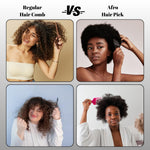 Purple and black afro hair lift picks by Simpor