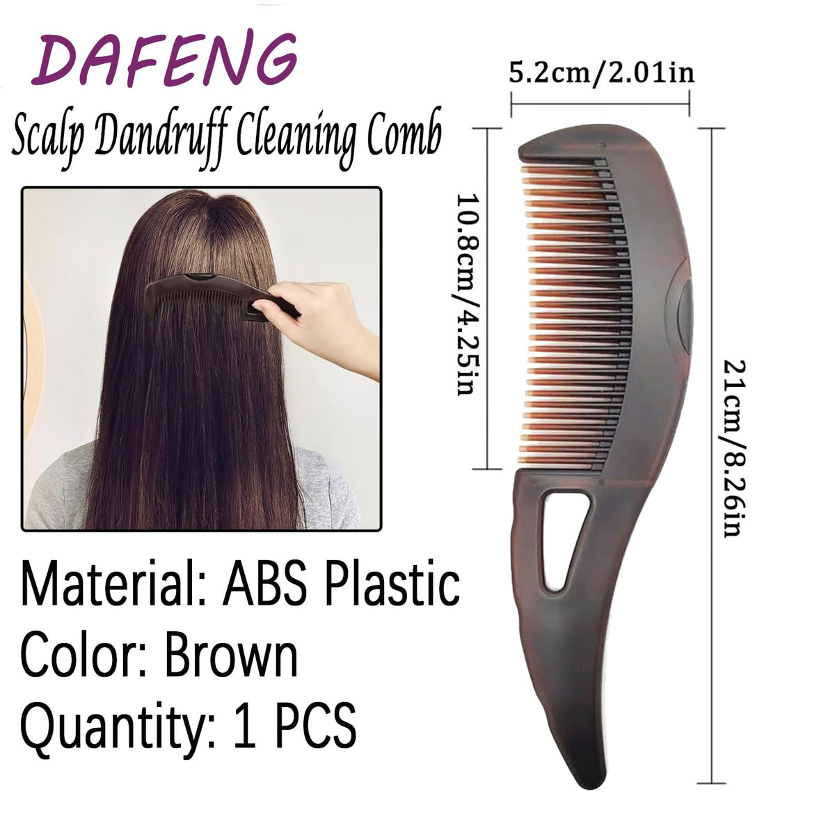 Dafeng scalp massage brush showing the self-cleaning button
