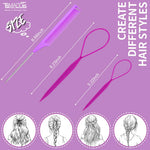 Rat tail comb with stainless steel pin for hair parting