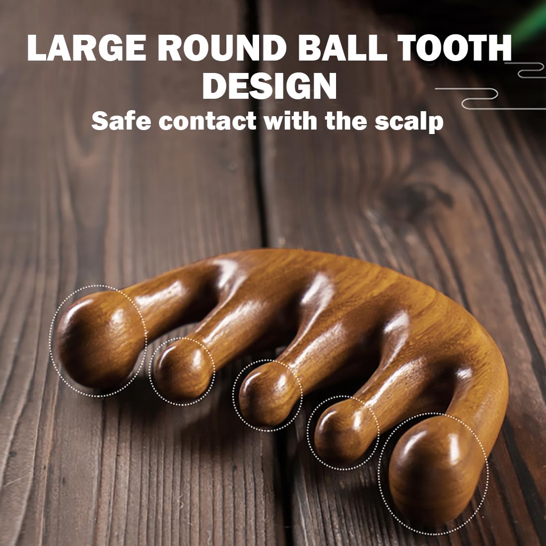 Wide tooth sandalwood comb for hair detangling