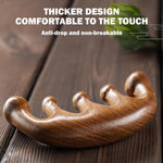 Ergonomic wooden massage tool for scalp and neck