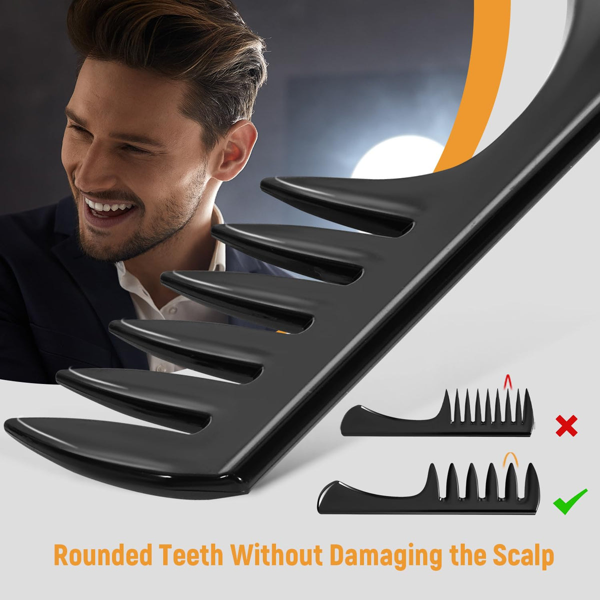 Black professional hair comb set for undercut and slick back