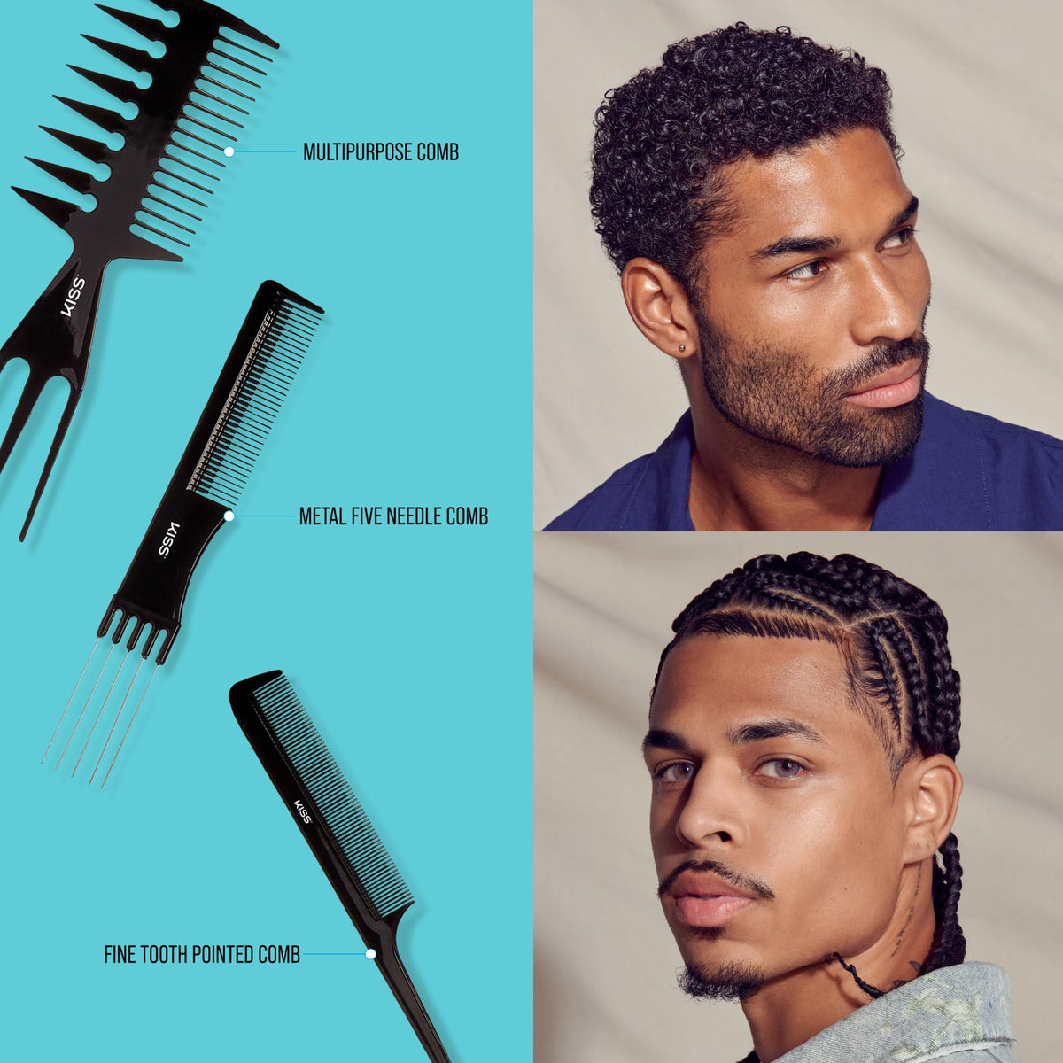 KISS 10 piece hair care tool kit for sectioning and styling
