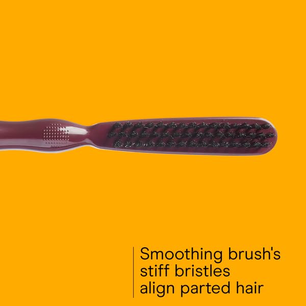 Smoothing brush with stiff nylon bristles for sleek hair styles
