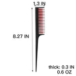 Close up of triple row teeth on LLTGMV teasing comb