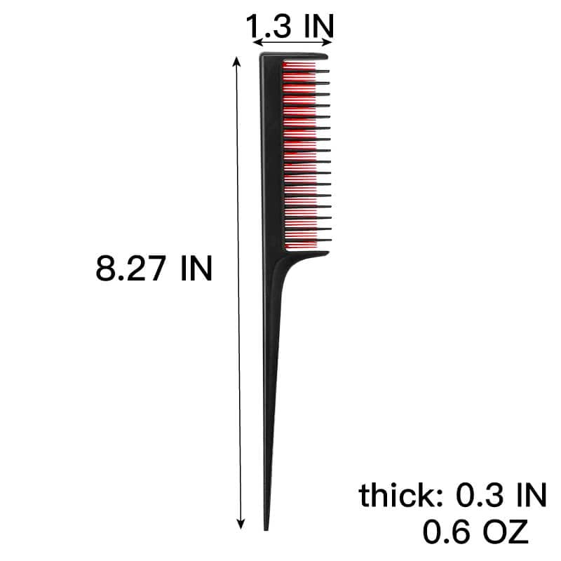 Close up of triple row teeth on LLTGMV teasing comb