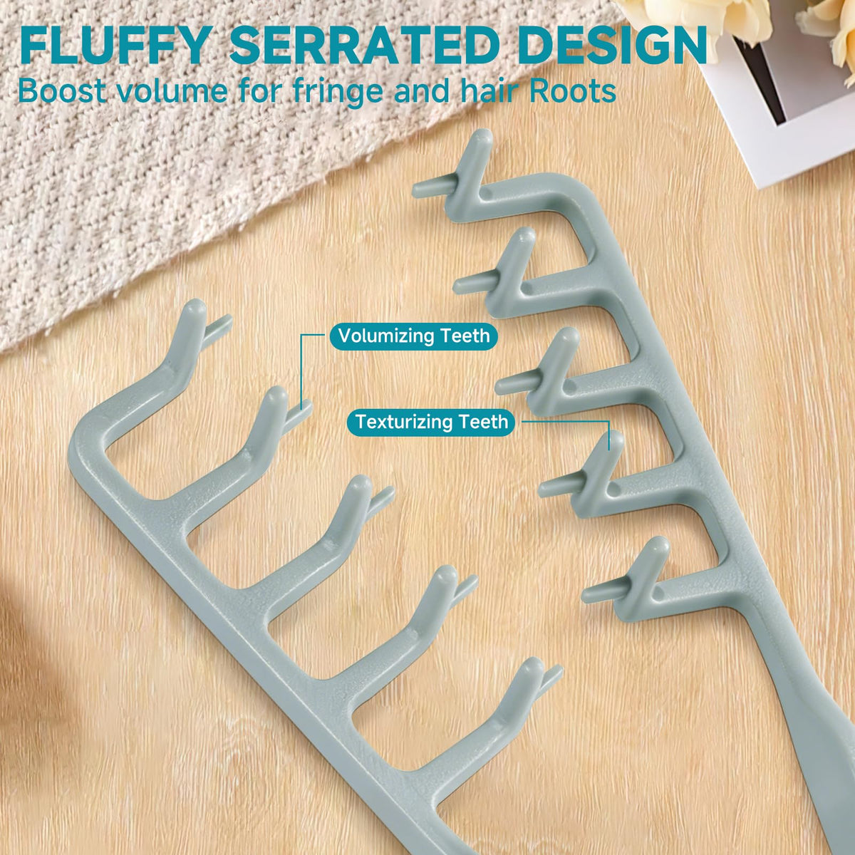 Wide tooth design of Utmiga volumizing hair comb