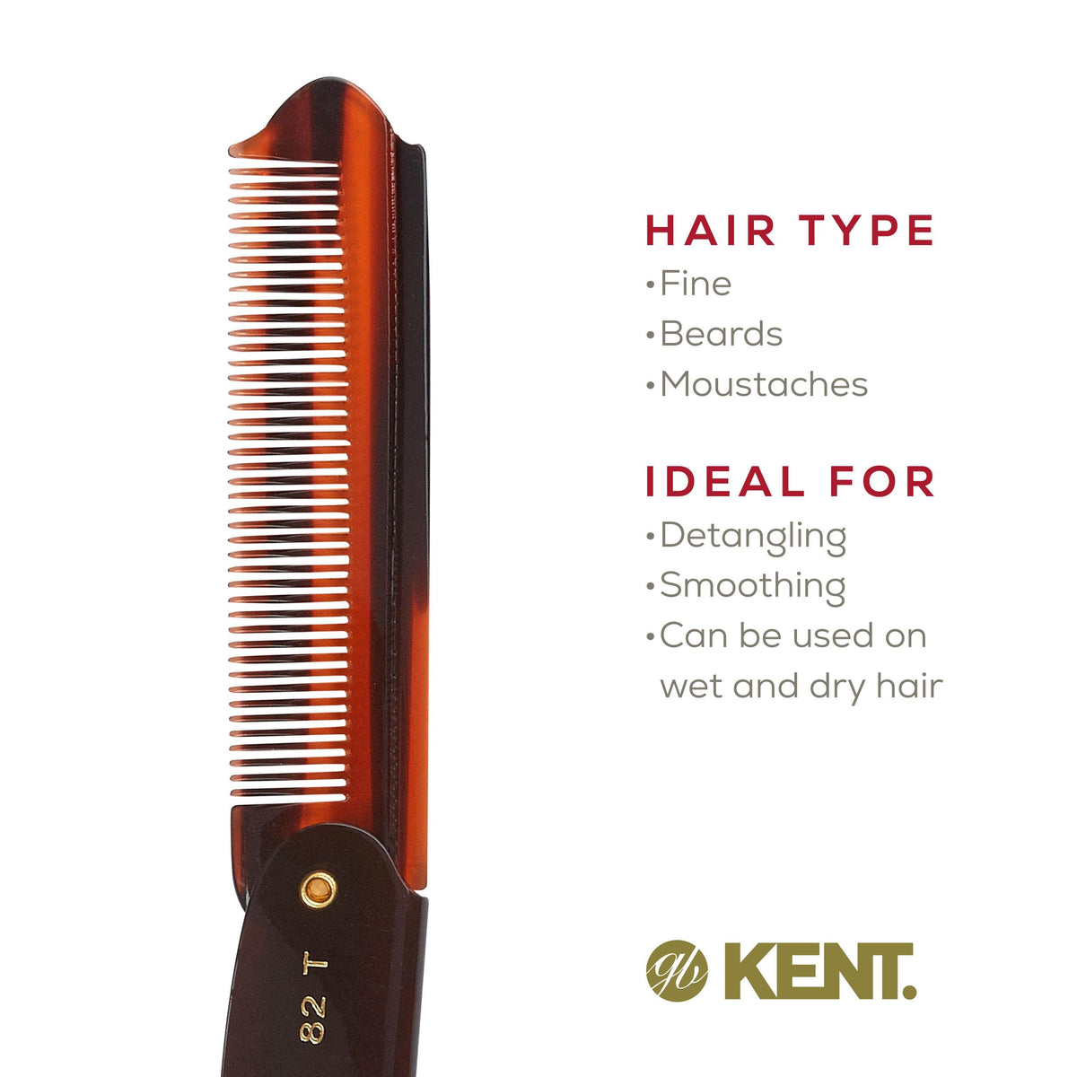 Kent men pocket comb resting beside a premium beard balm for styling reference