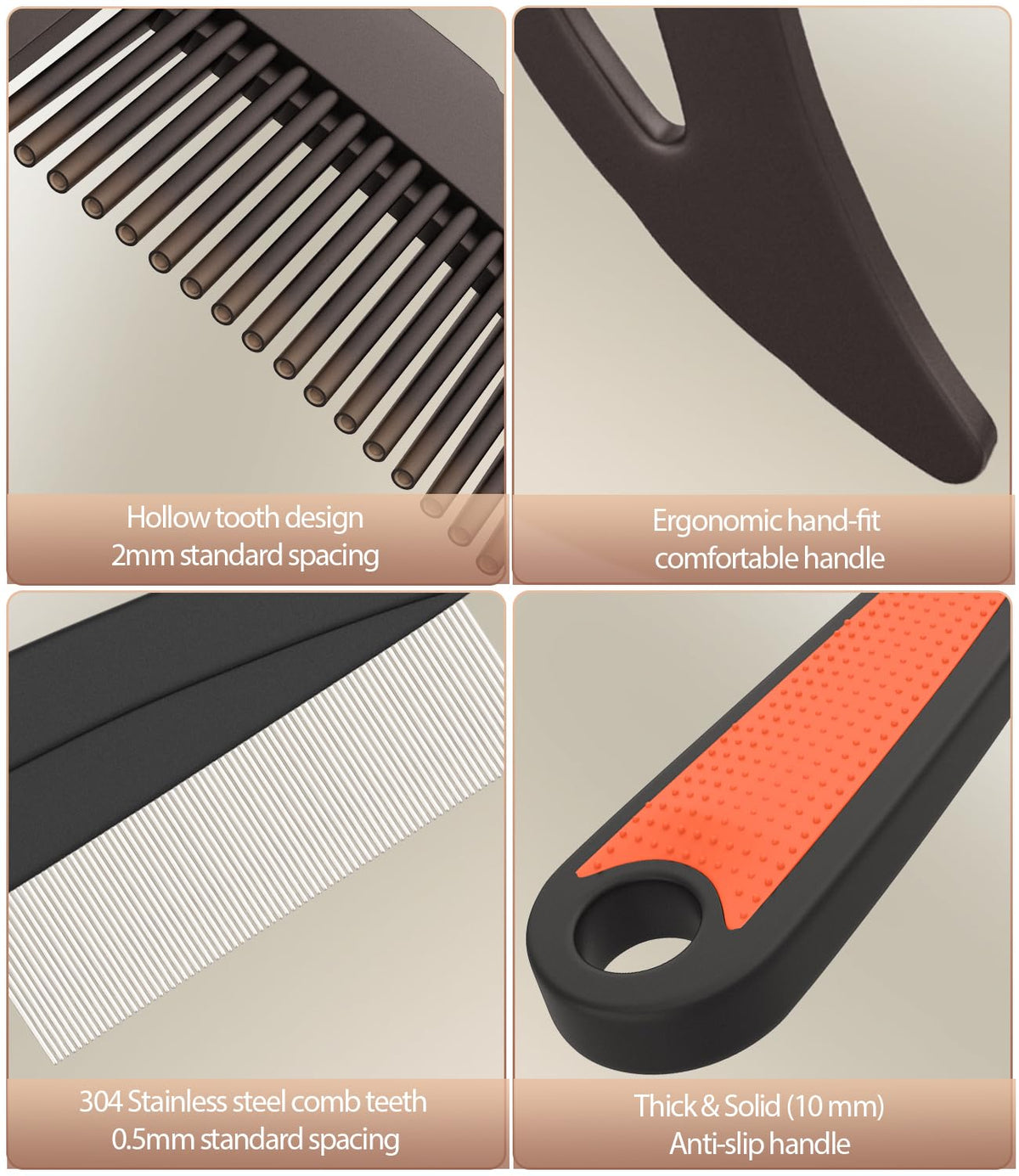 Side profile of brown and red Dravyoney detox hair brush
