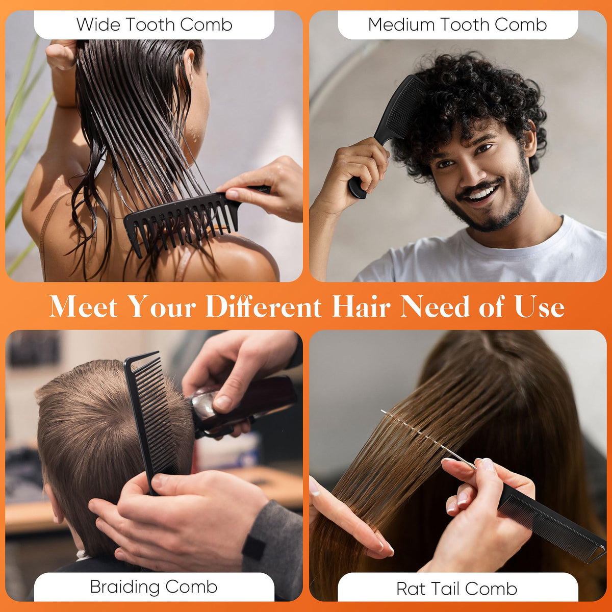 Wide-tooth detangling comb from the Salon Silk set