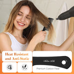 Rat tail comb for precise parting and sectioning