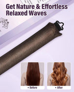 Three pieces brown satin curling blowout rods for damage free styling