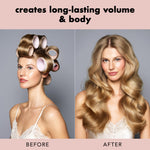 Close up of the self gripping texture and ceramic core of the volumizing thermal rollers
