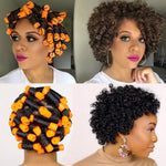 Side view of multiple vented plastic hair curlers highlighting the durable non slip material structure for DIY hairdressing.